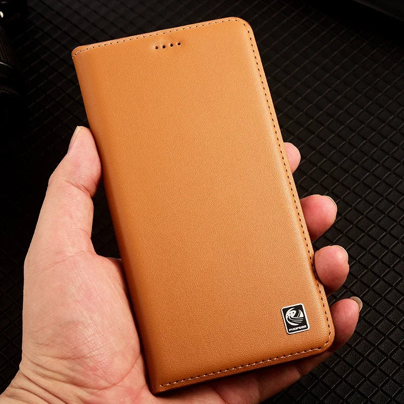 Flip Case für iPhone 17 Pro Max Echtes Leder Magnetisch
