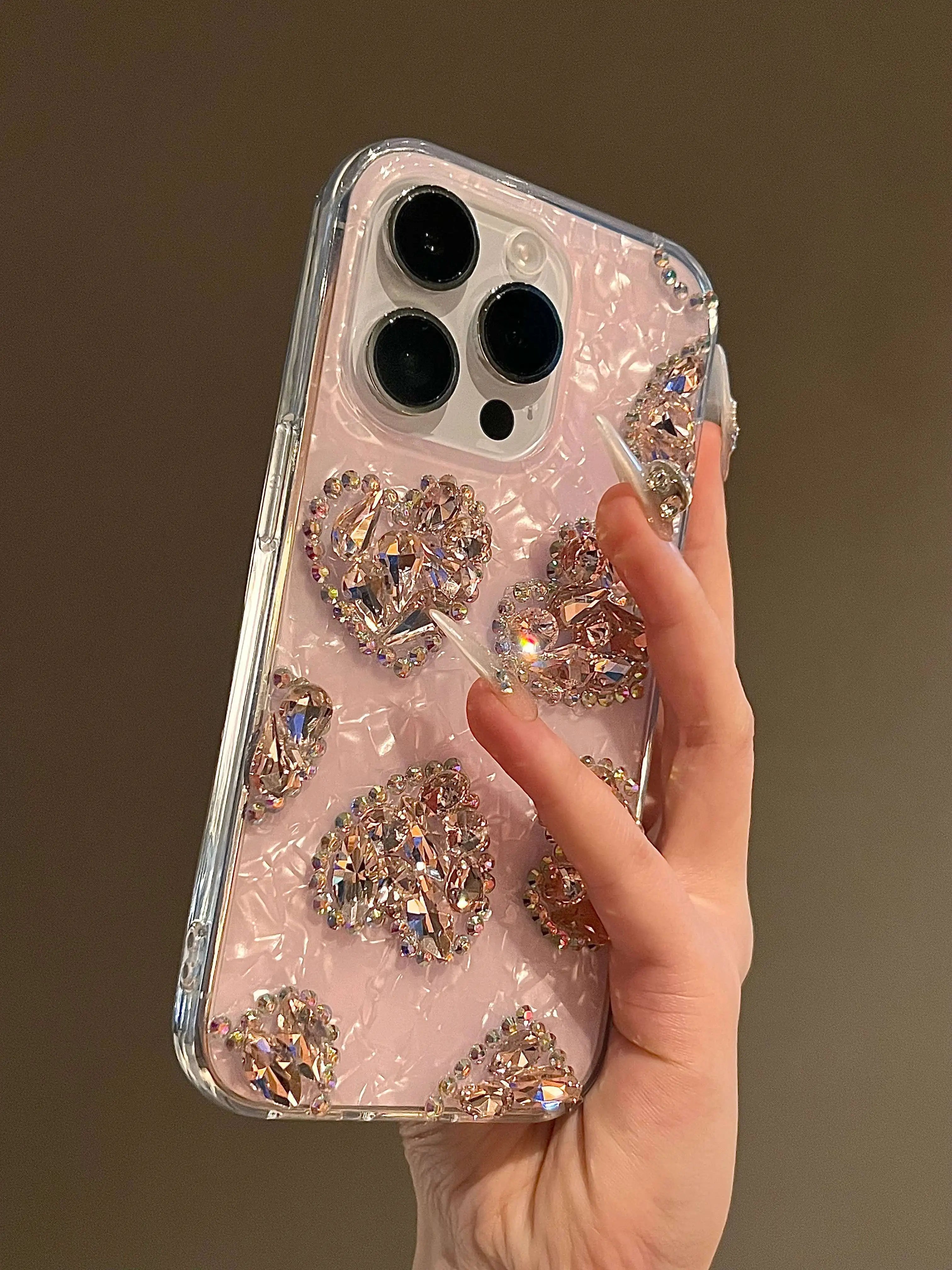 Glitter Heart Diamond Case for iPhone 17