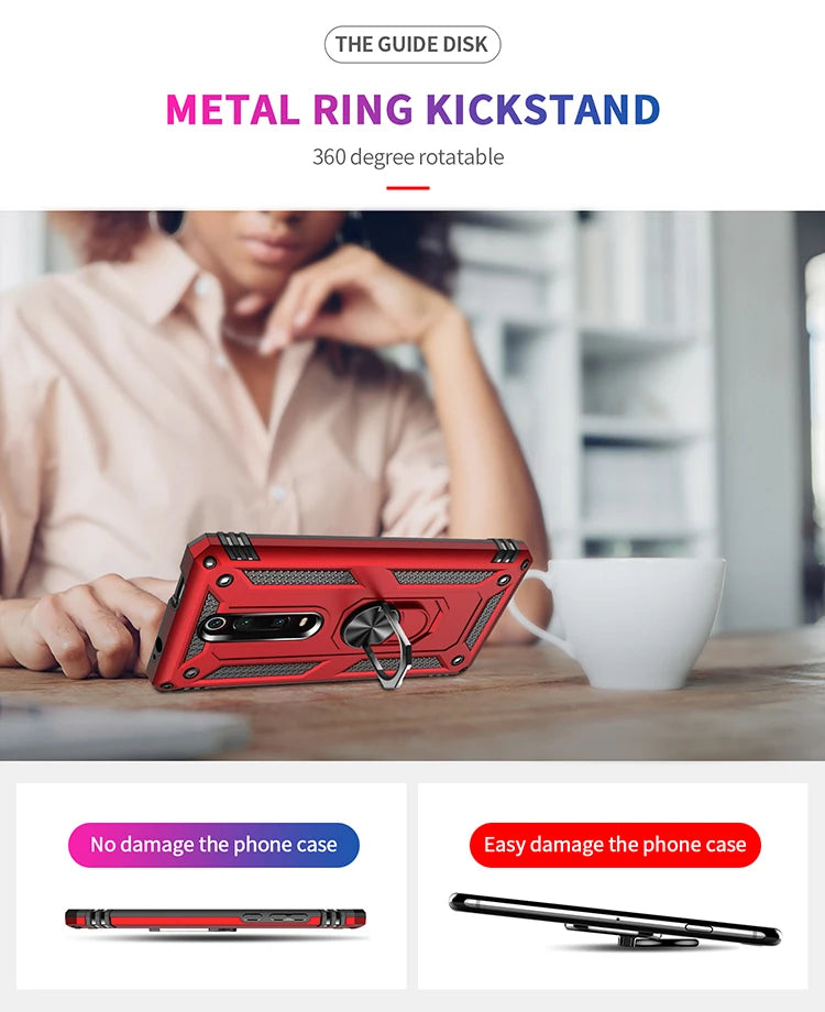 Robuste Hülle mit Ring für Xiaomi Mi 9T Pro