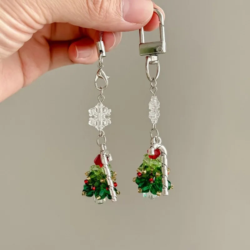 Christmas mobile phone strap with tree charm