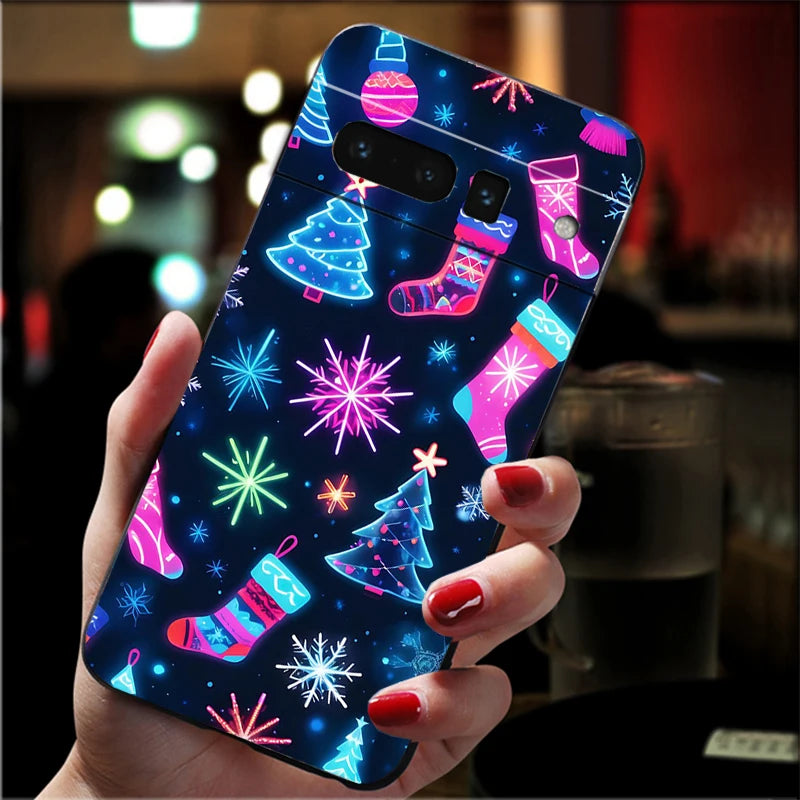 Weiche Weihnachtsbaumlicht TPU Hülle für Google Pixel 8 9 10 stoßfest flexibel kratzfest passgenau