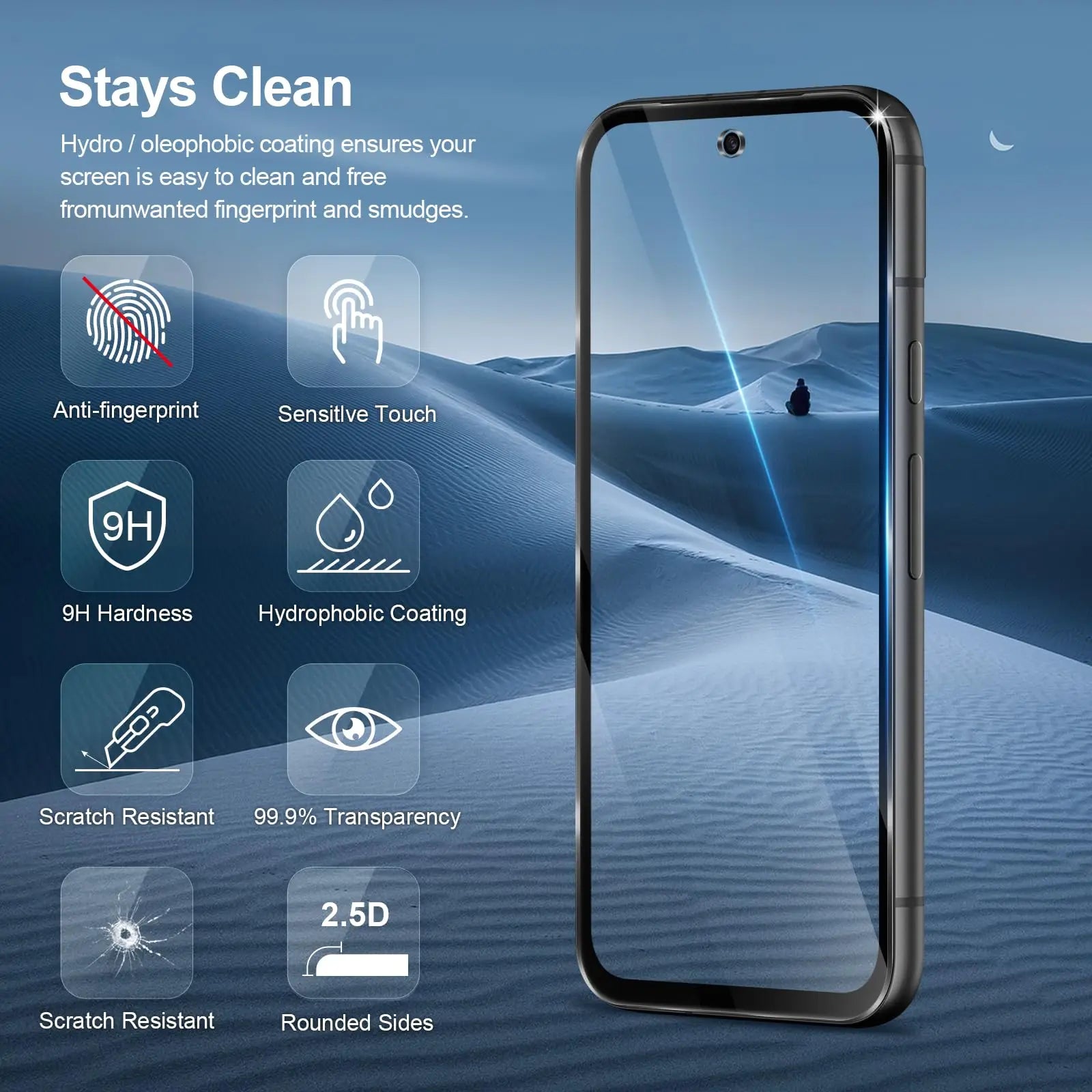 Displayschutz Glas für Google Pixel 8a 9H HD Kristall