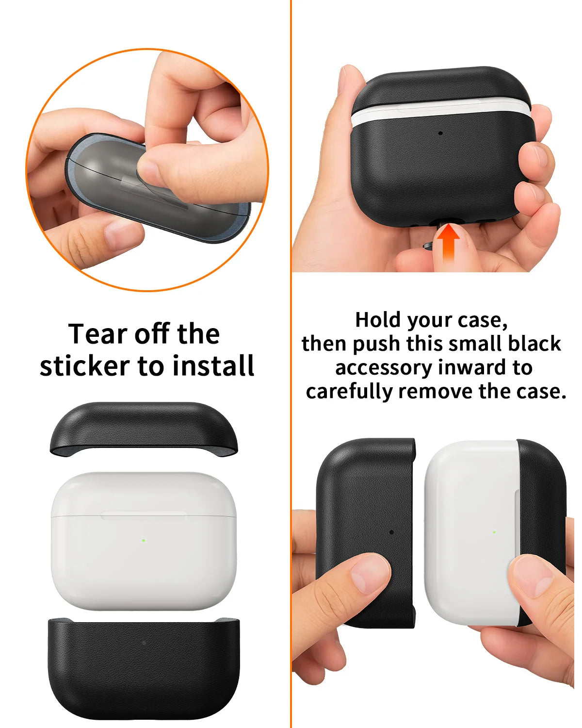 Leder-Schutzhülle für AirPods Pro 3 mit Karabiner