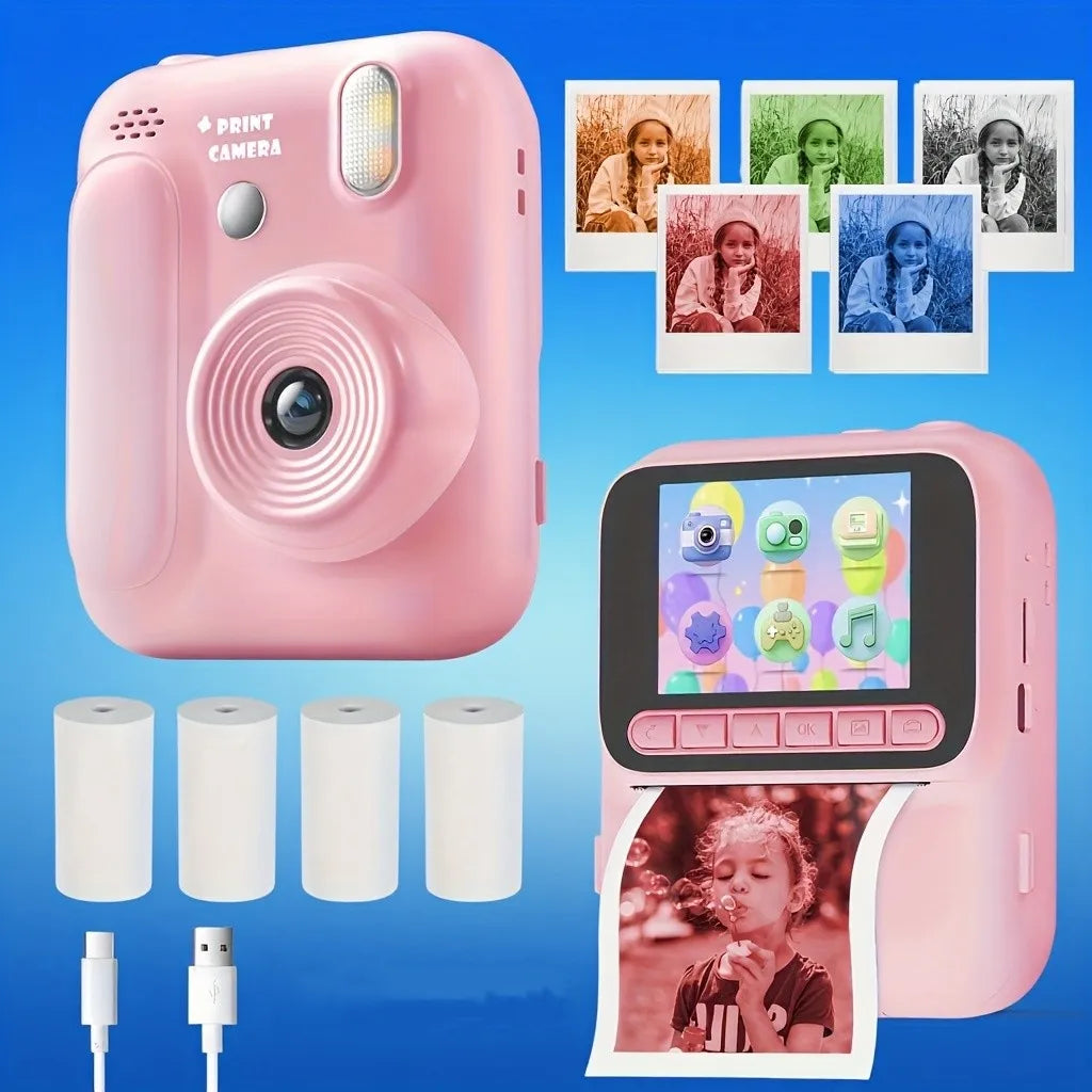 Kinder Sofortbildkamera mit Farbdruck & 32GB Speicher
