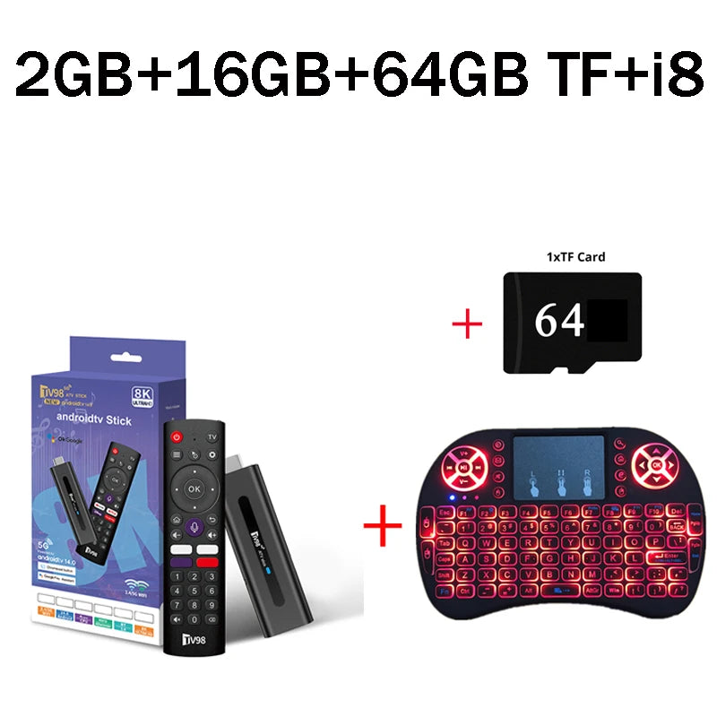 TV98 ATV Smart TV Stick 4K 8K Android 14