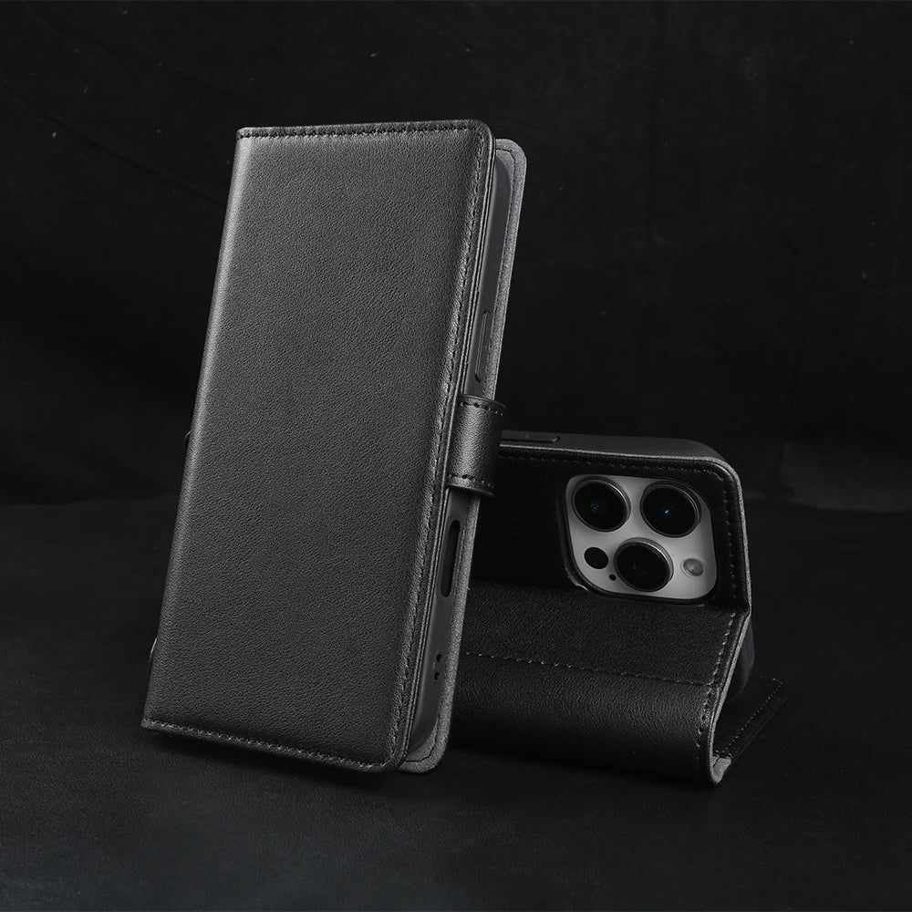 Echtleder Brieftaschenhülle für iPhone 17 Serie