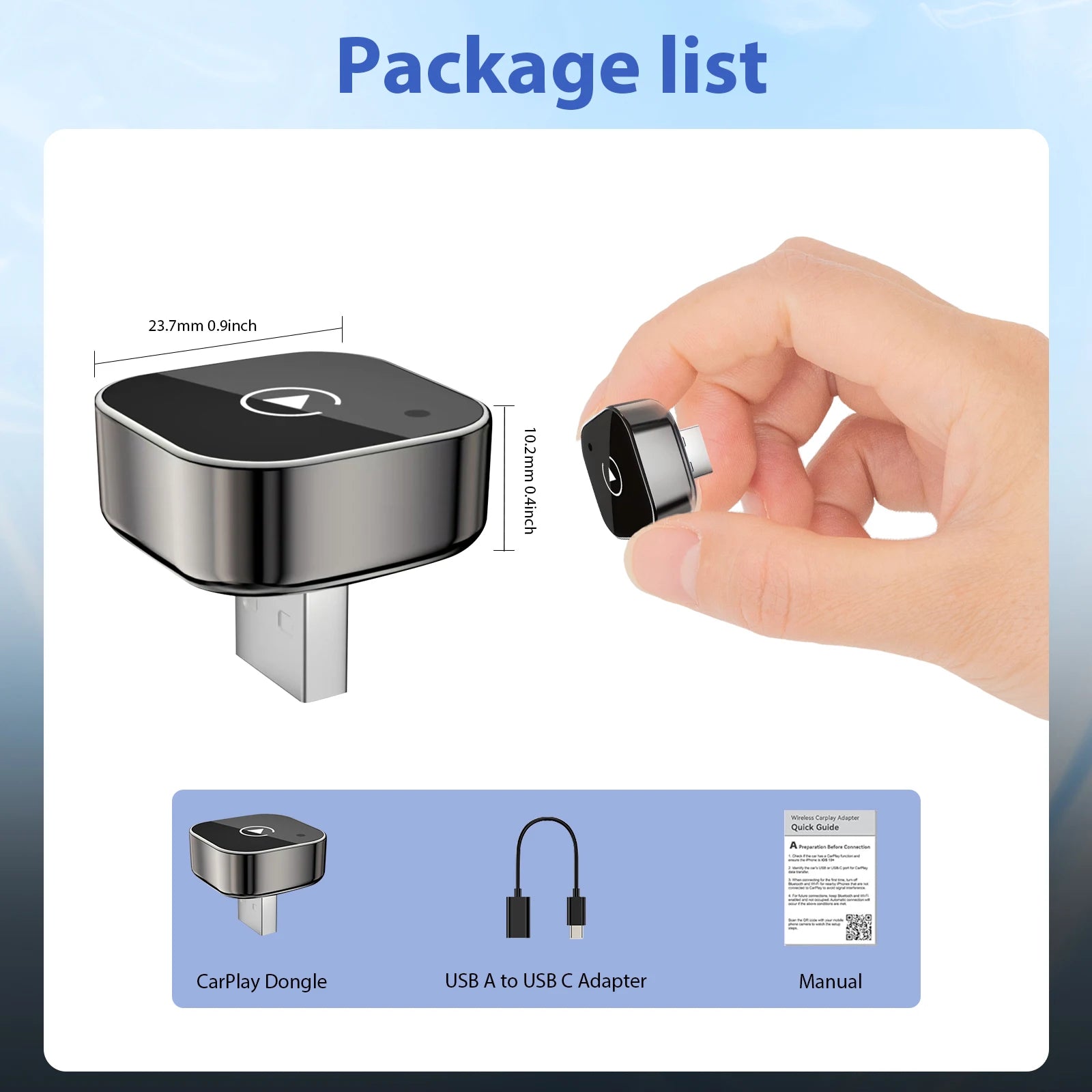 Pionray 2-in-1 Wireless CarPlay & Android Adapter
