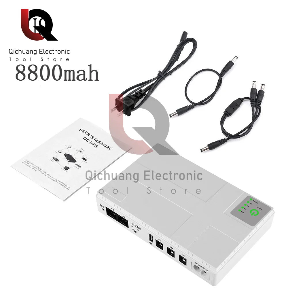 Power Bank 8800/10400mAh UPS 5‑24V emergency power