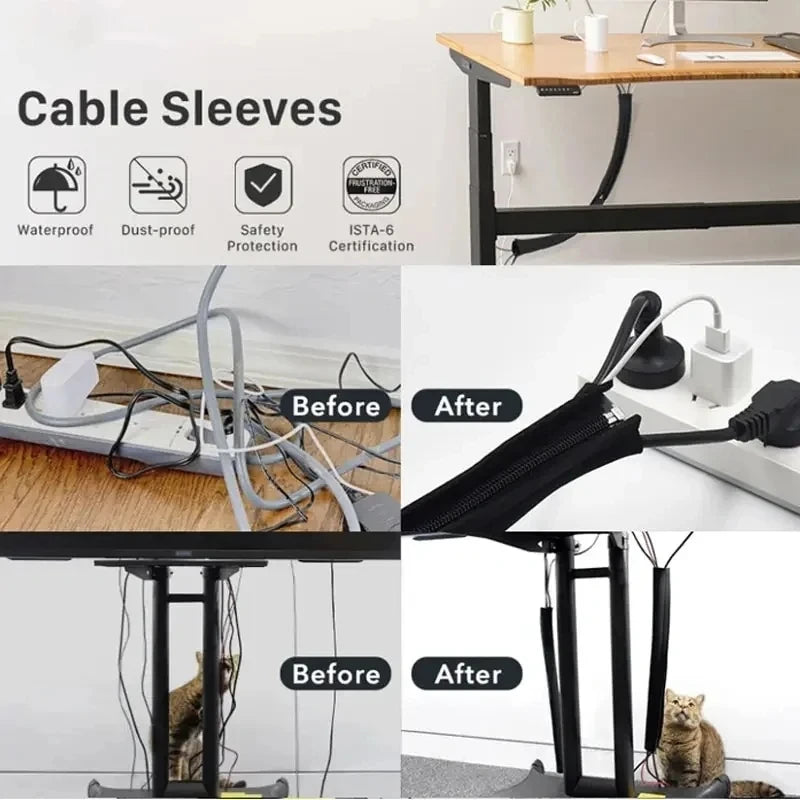 USB-Kabelmanagement-Hülle mit Reißverschluss für Zuhause