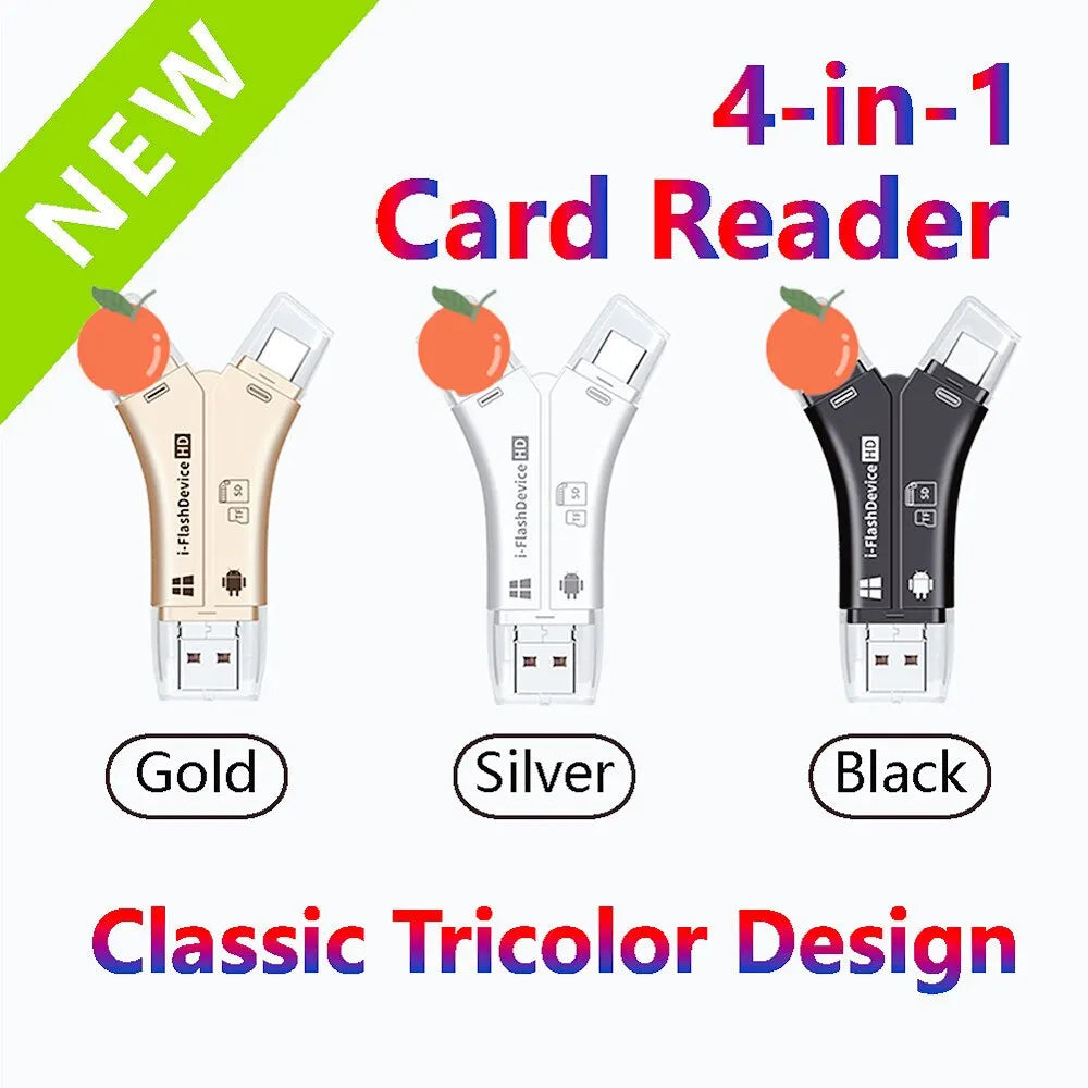 4-in-1 Kartenleser USB-C, Lightning & Micro SD