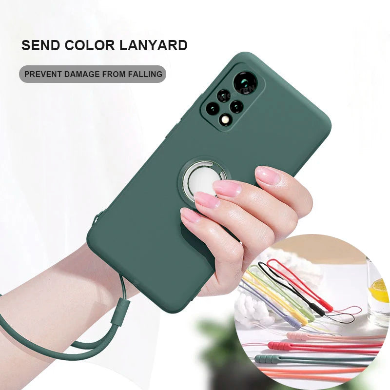 Silikonhülle mit Ringhalter für Xiaomi Mi-Serie