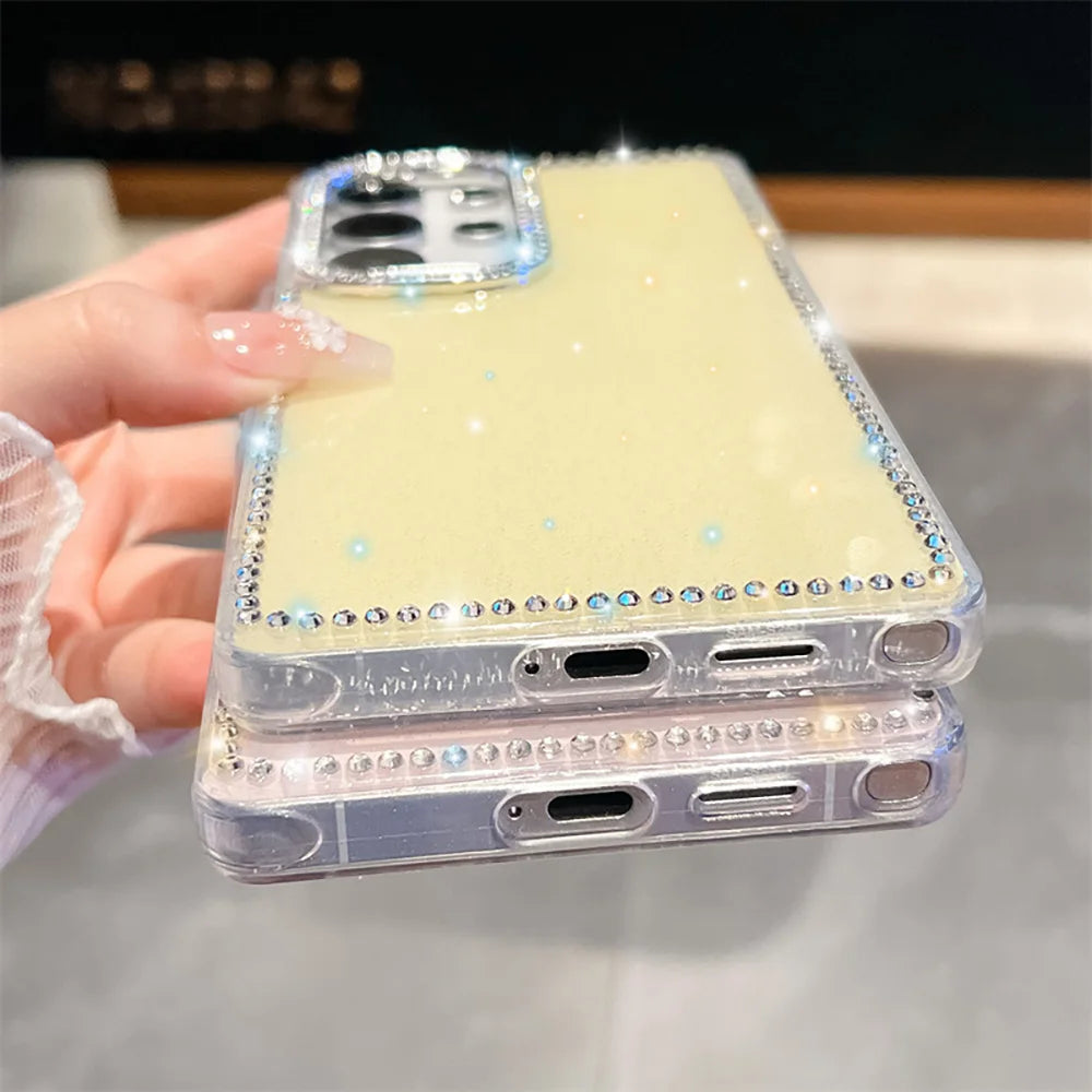 Luxus Glitzer Hülle Transparent für Samsung S25