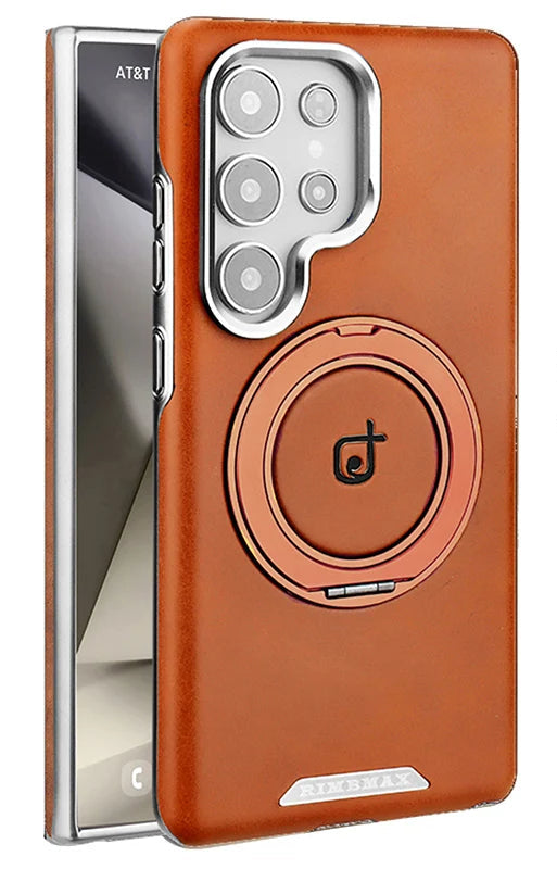 Lederhülle für Galaxy S25 S24 S23 mit Ständer