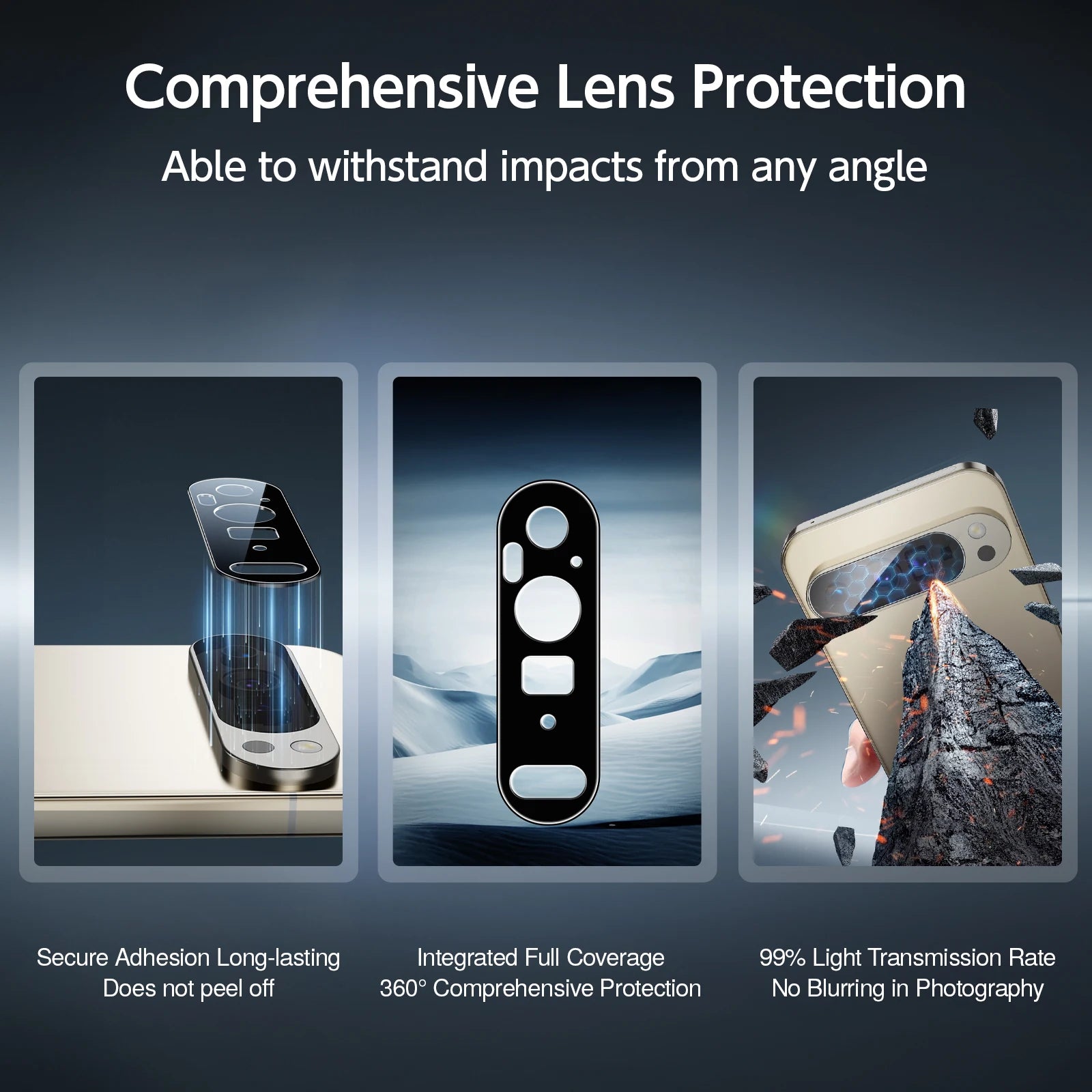 3-pack of tempered glass screen protectors for Google Pixel 9 Pro XL