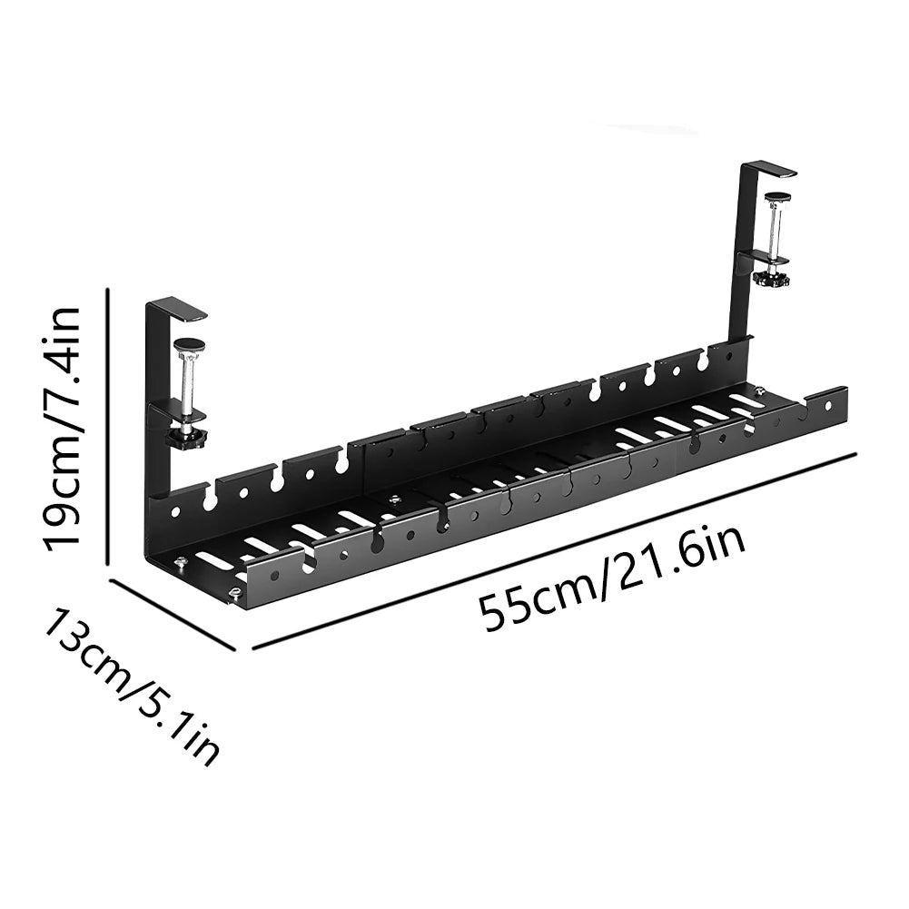 Untertisch Kabelwanne Stahl Metall Organizer