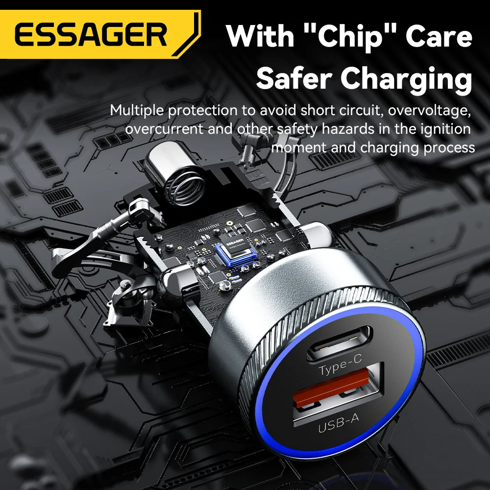Essager 54W USB Autoladegerät Schnellladung Typ C