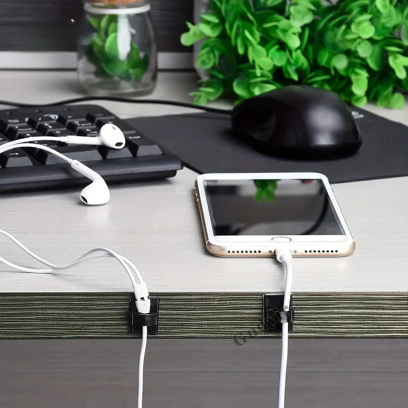 50er Set selbstklebende Kabelclips für Auto & Büro