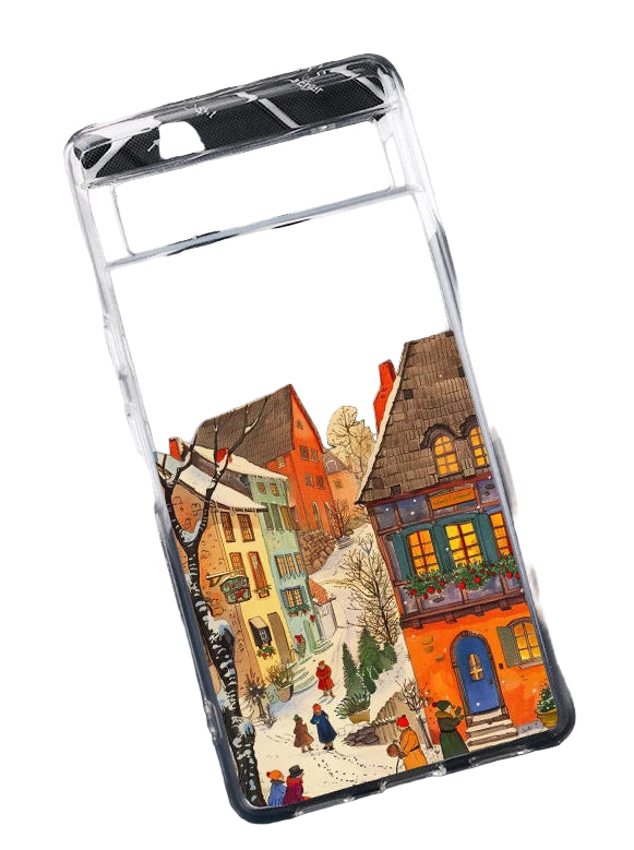 Weihnachts Szene TPU Hülle für Google Pixel 8 8 Pro 9 9 Pro und 9 Pro XL schlank leicht kratzfest staubdicht flexibles Silikon und Kunststoff