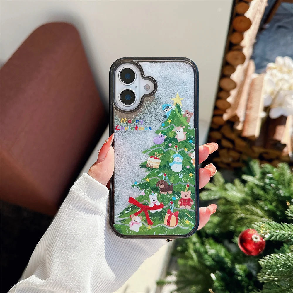 Weihnachts-Quicksand Case for iPhone 16 Liquid