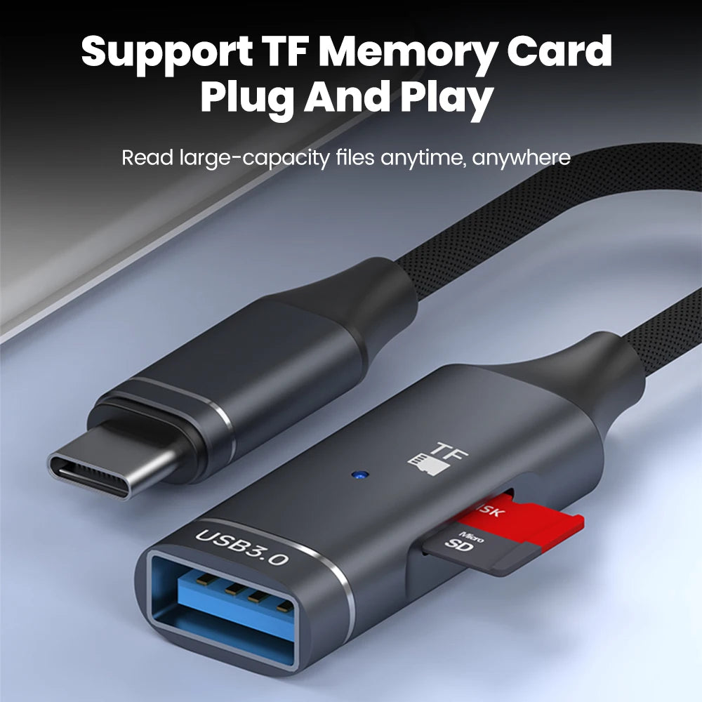 2-in-1 OTG Adapter USB-C & Lightning Kartenleser