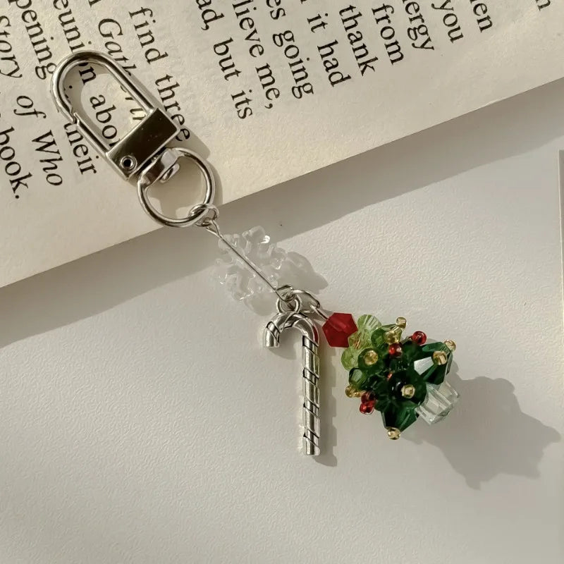 Christmas mobile phone strap with tree charm