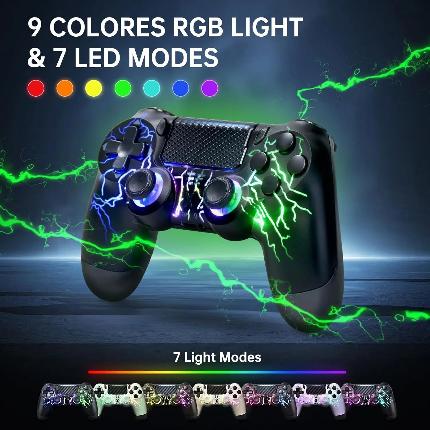 RGB Wireless Controller for PS4 &amp; PC with Hall Joystick