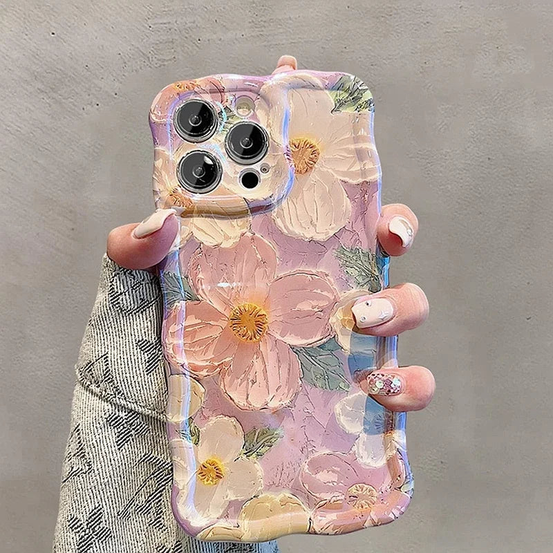 Luxuriöse Laser-Blumen-Handyhülle für iPhone