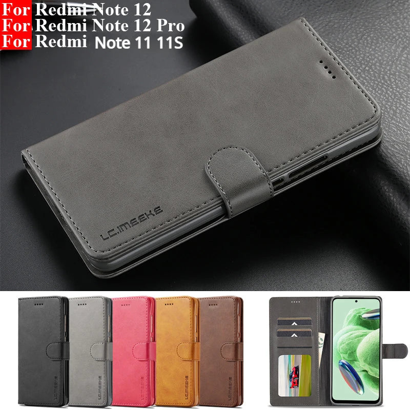 Flip Lederhülle für Redmi 12/12C/10/9 Pro