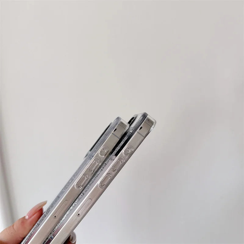 Silberne Sterne Quicksand Hülle für iPhone 17 Pro Max