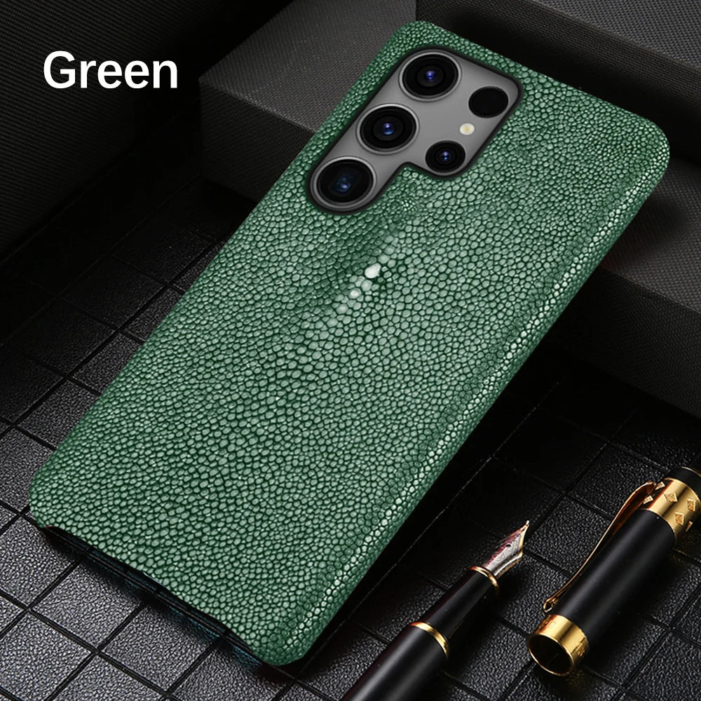 Echte Rochenleder Hülle für Samsung S25 Luxus