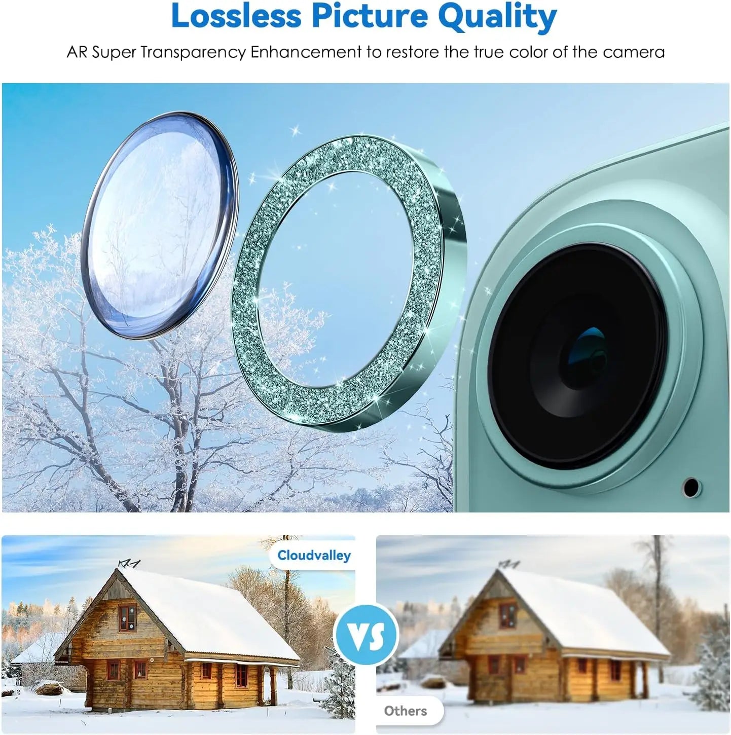 Bling Glitter Kamera Schutzglas für iPhone 17