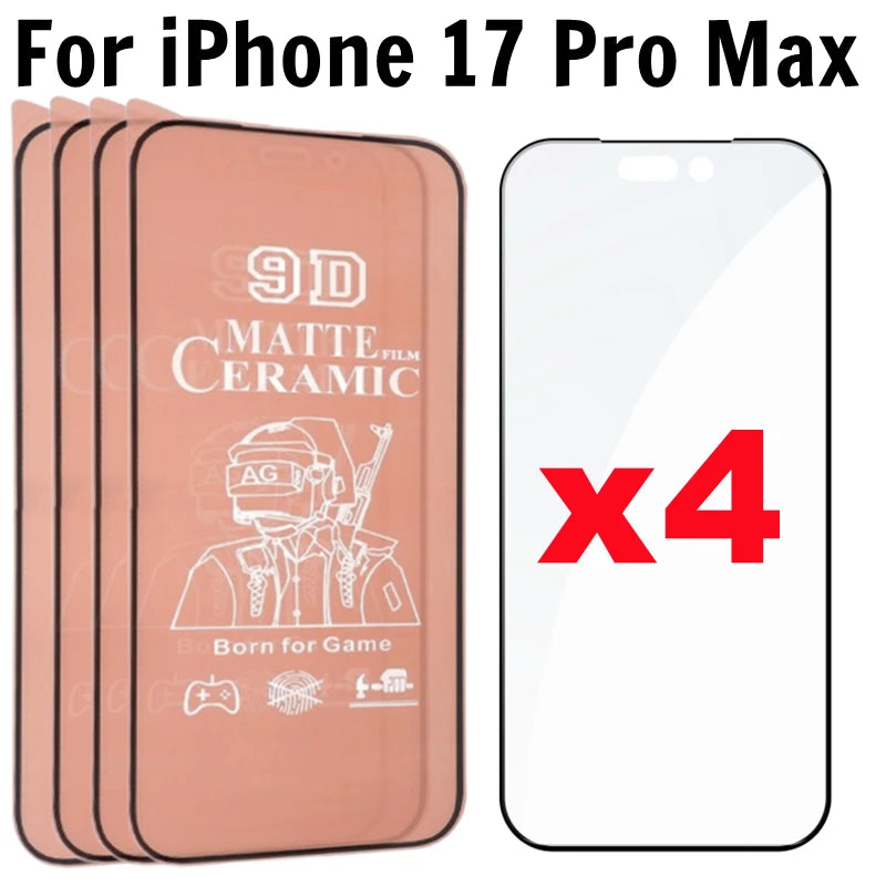 Matte ceramic screen protector for iPhone 17 series