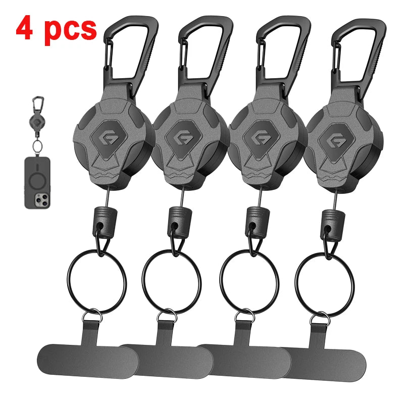 Einziehbarer Schlüsselanhänger mit Clip für Ausweis & Handy