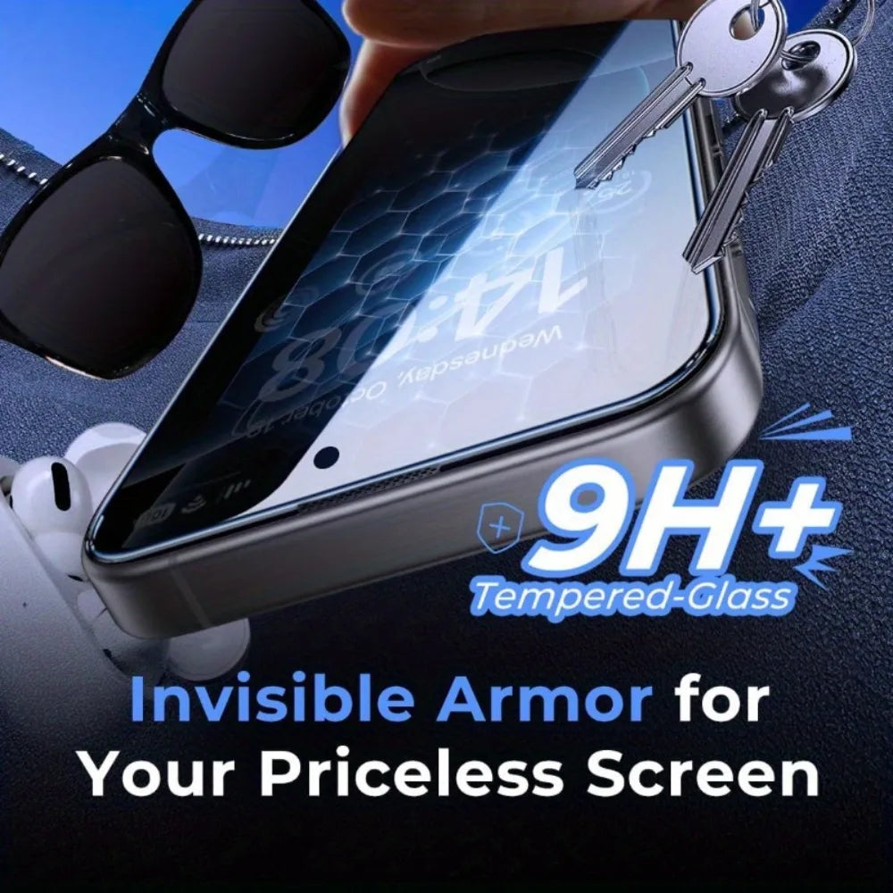 4-in-1 Anti-Spy Glass Screen Protector Set for iPhone 17 Series