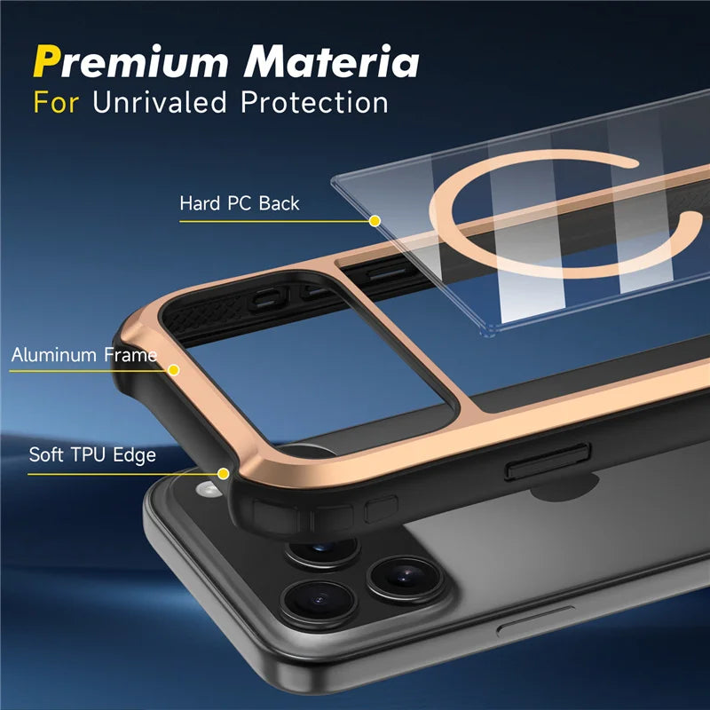 Transparente Aluminiumrahmen-Hülle für iPhone 17 Pro