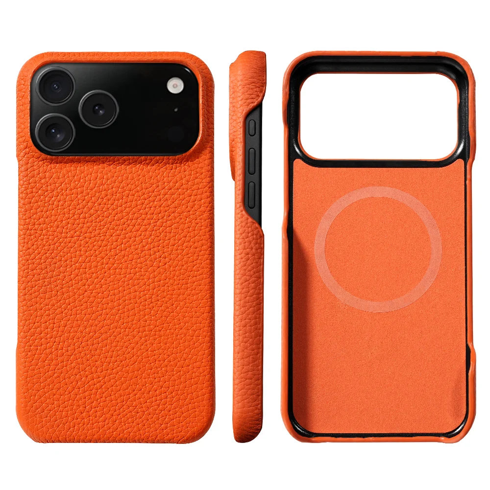 Luxus Lederhülle für iPhone 17 mit MagSafe Schutz