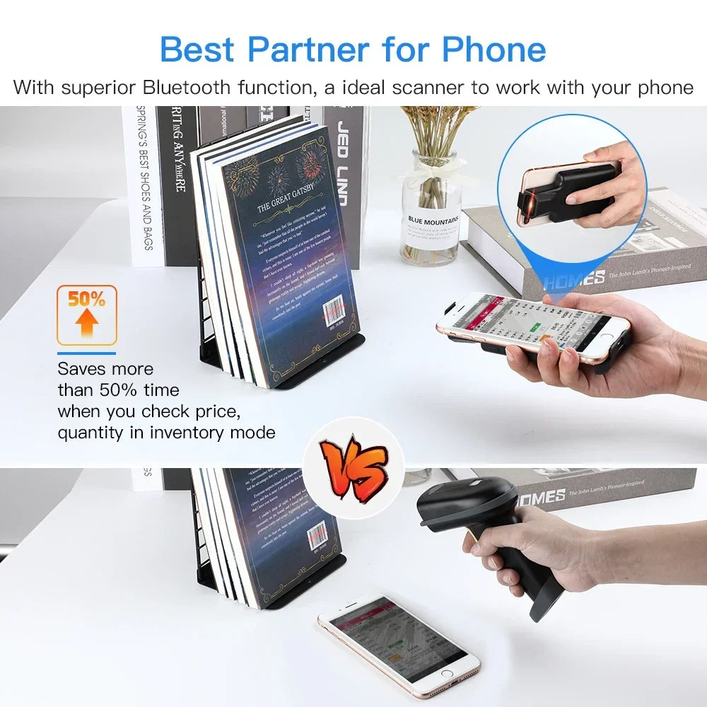 Tragbarer 2D Barcode Scanner mit USB & Bluetooth