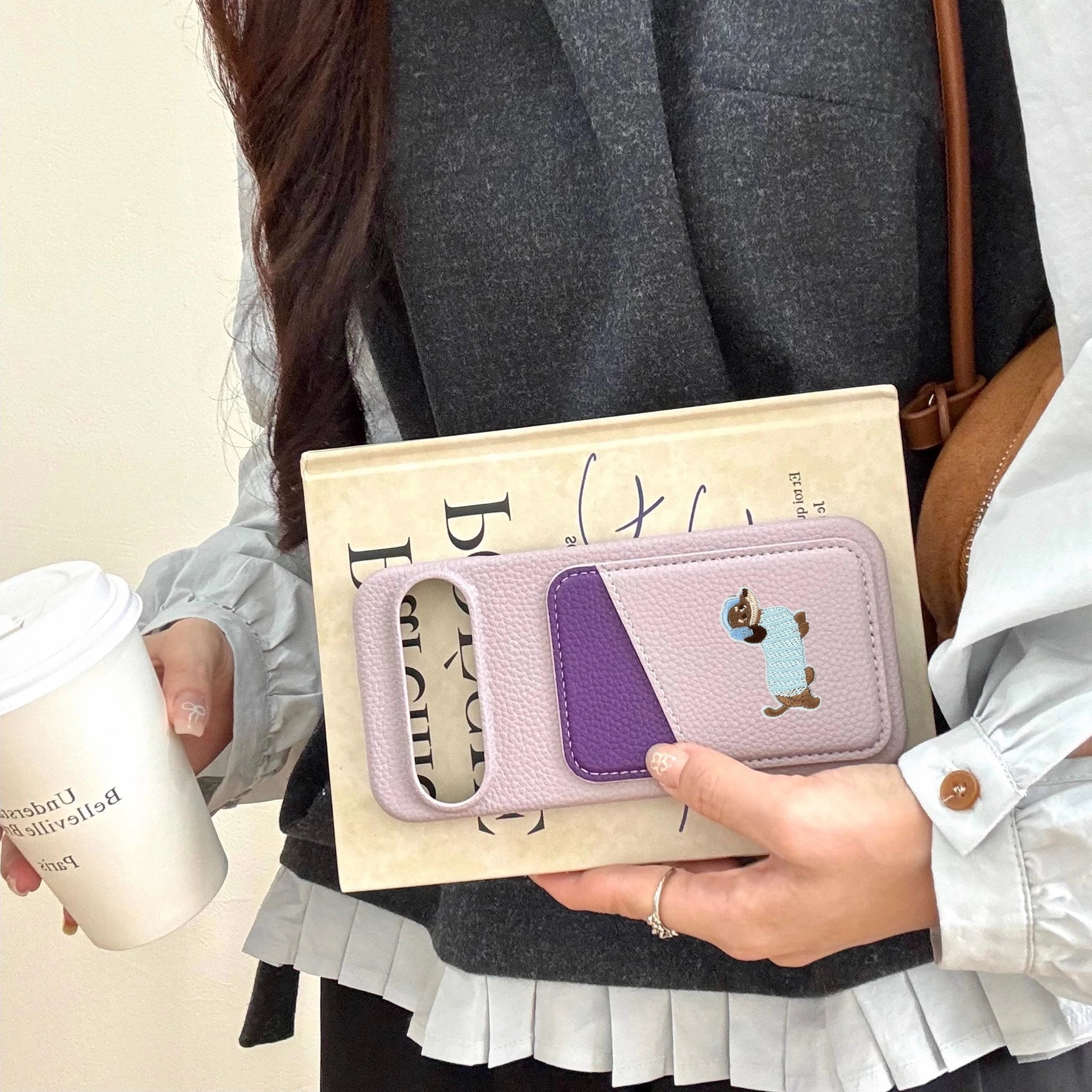 Leder Wallet Hülle mit Kartenfach für Google Pixel 10