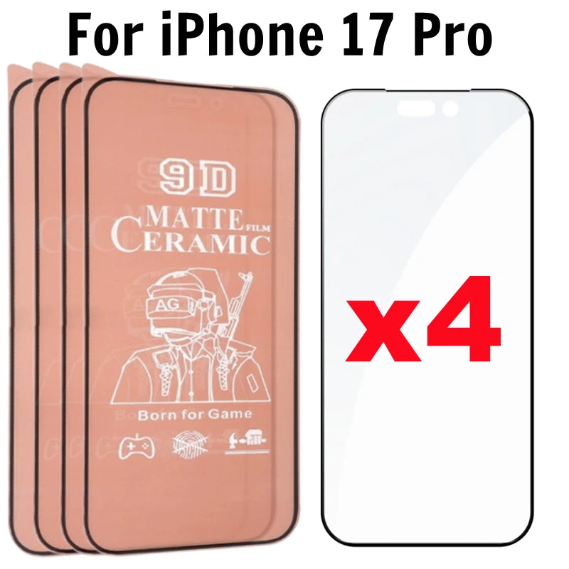 Matte ceramic screen protector for iPhone 17 series
