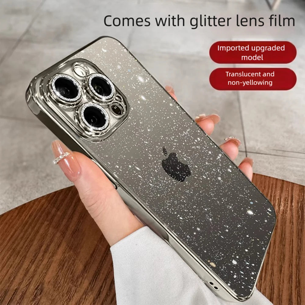 Glitzernde transparente Hülle für iPhone 17 Pro Max