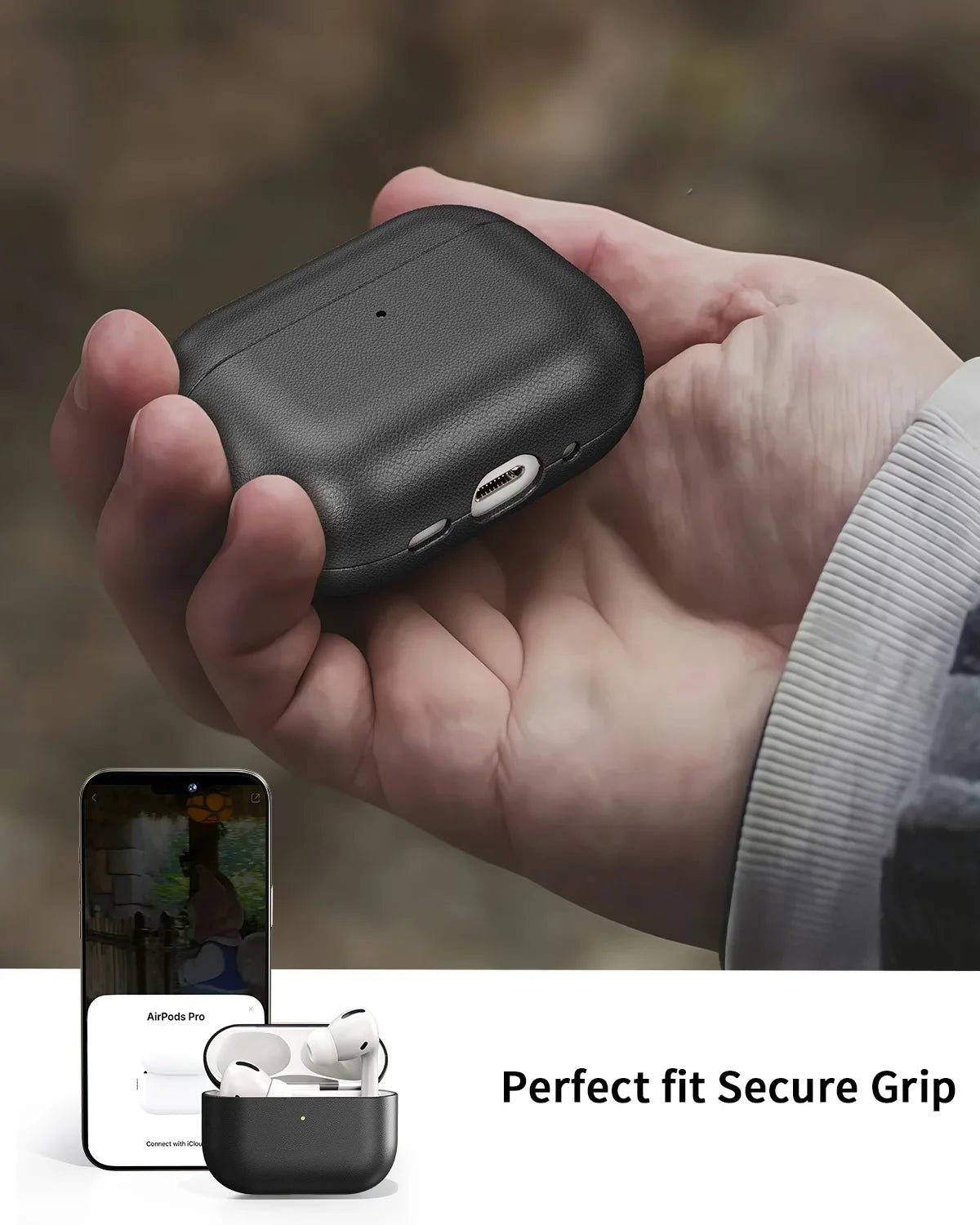 Leder-Schutzhülle für AirPods Pro 3 mit Karabiner