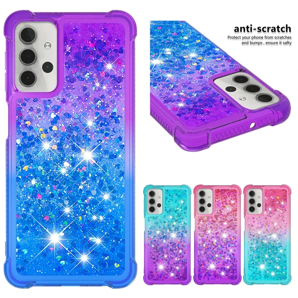 Glitzer Flüssighülle für Samsung Galaxy S25 Gradient