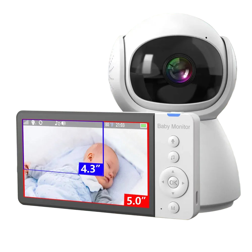 5" Baby Monitor mit Nachtsicht, Zwei-Wege-Audio & PTZ