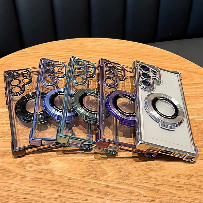 Luxus Magnet Hülle für Samsung mit Ständer