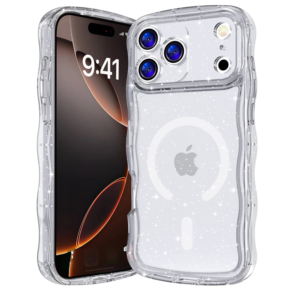 Luxus Magnethülle mit Glanz für iPhone 17 Pro Max