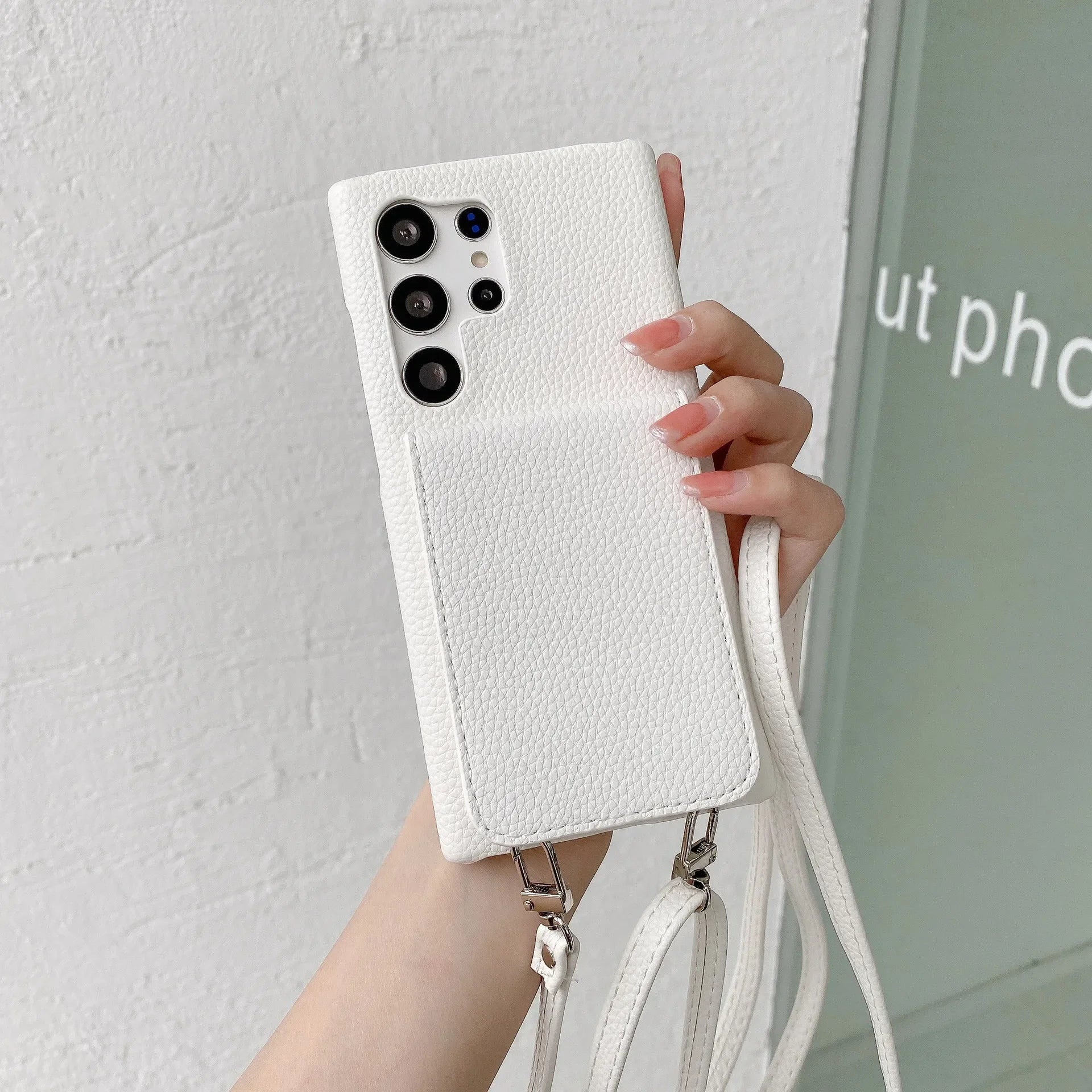 Crossbody Lederhülle mit Brieftasche für Samsung