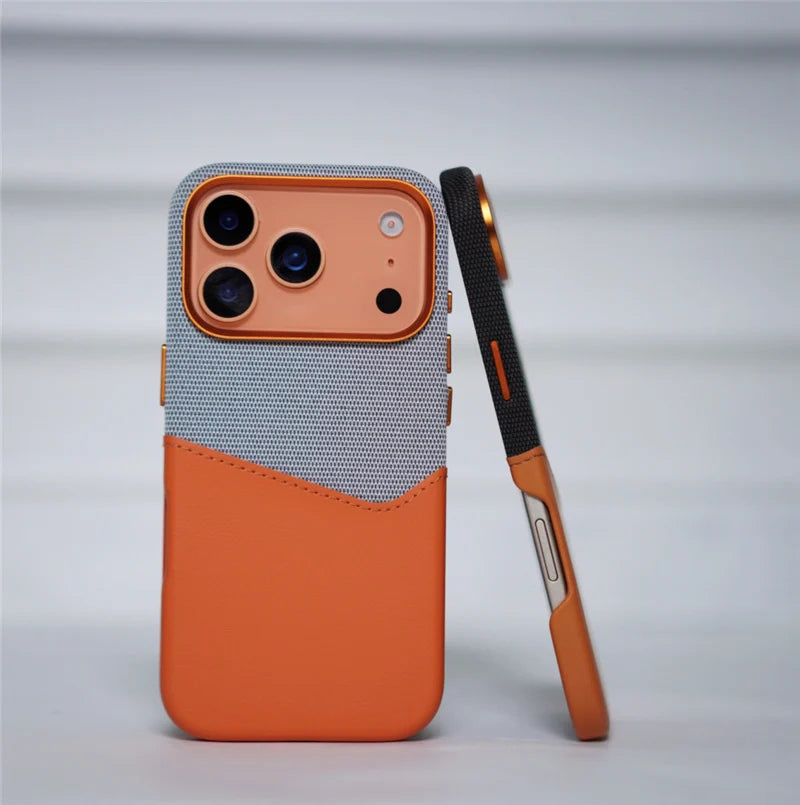 Luxus Leder Kartenfach mit MagSafe für iPhone 17