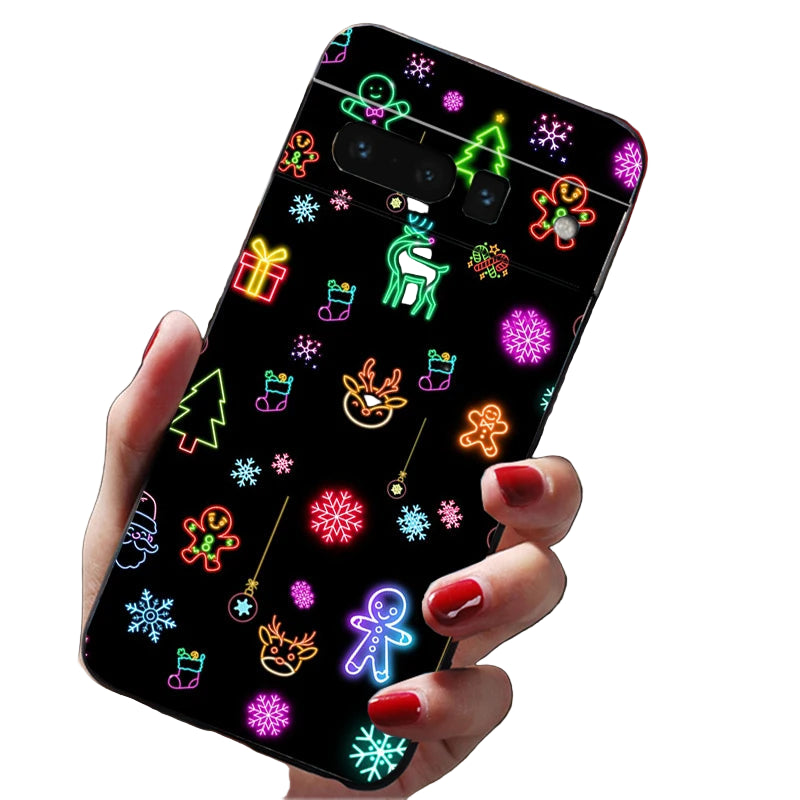 Weiche Weihnachtsbaumlicht TPU Hülle für Google Pixel 8 9 10 stoßfest flexibel kratzfest passgenau