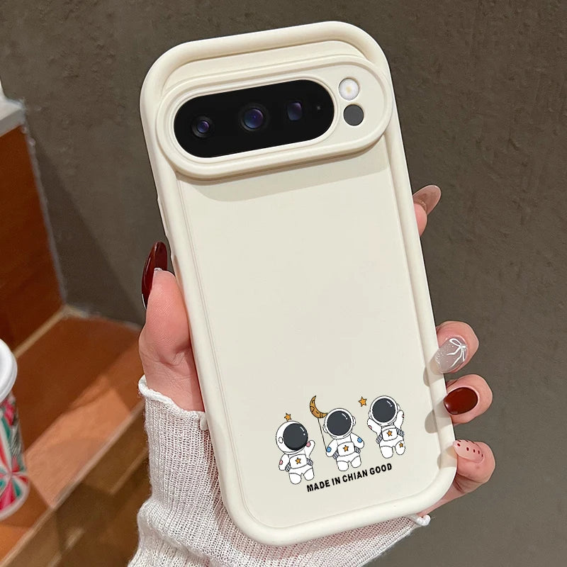 Cartoon Silikonhülle für Google Pixel 9 Pro, Stoßfest