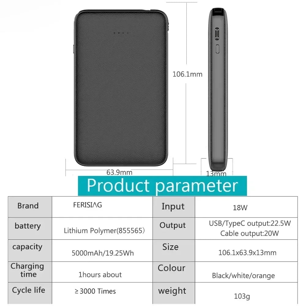 5000mAh Powerbank mit LED-Anzeige